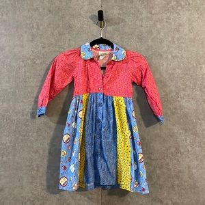 Chicken Noodle Kids Red, Blue, & Yellow Dress